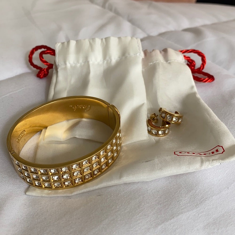 Coach matching earrings and bracelet set